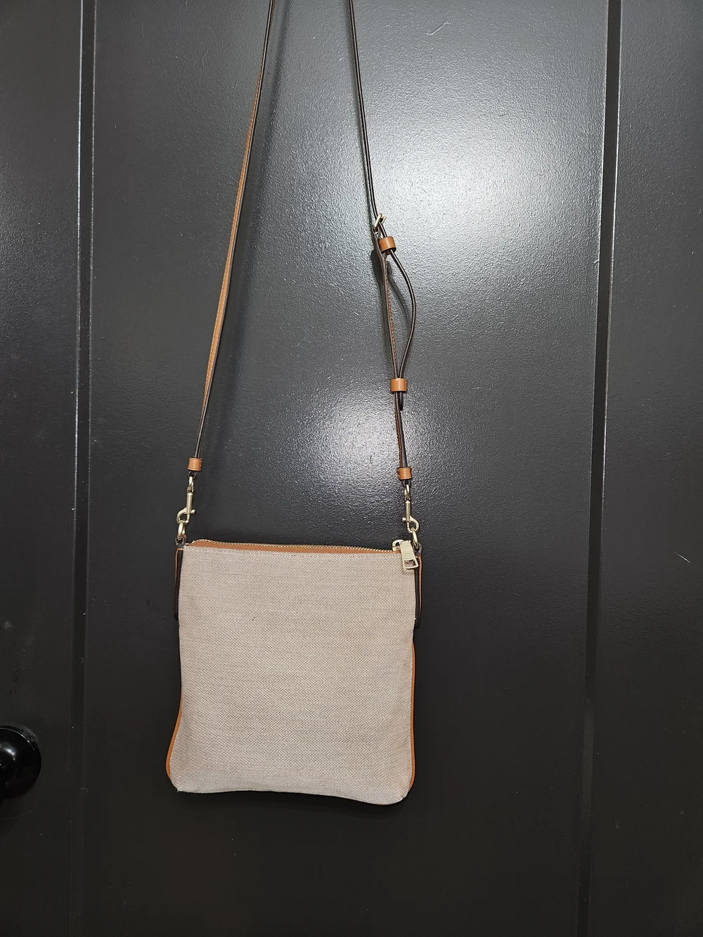 COACH Tan Canvas & Leather Crossbody Bag